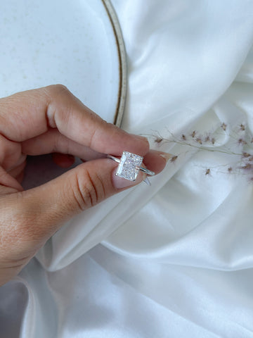 Anillo Cuadrado plateado