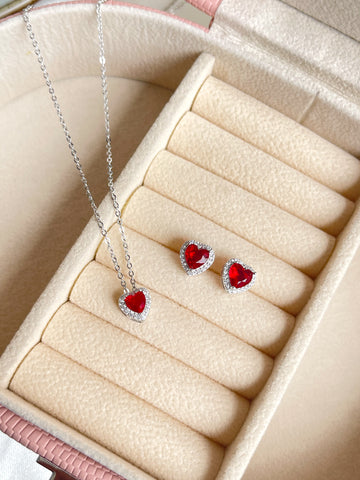 Set corazón rojo