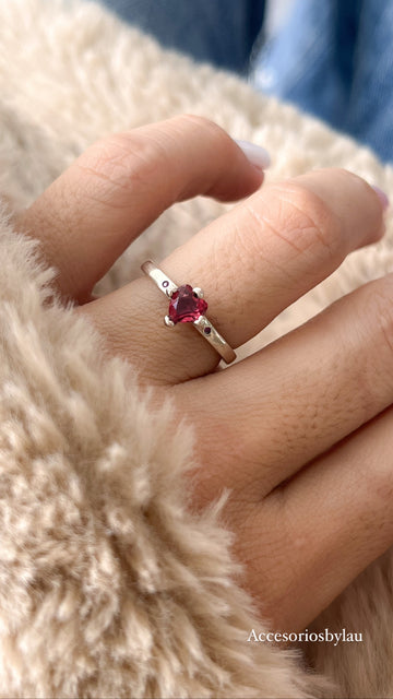 Anillo Corazón Rojo (Tu & Yo)