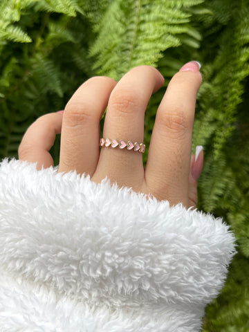 Anillo Corazones Rosados