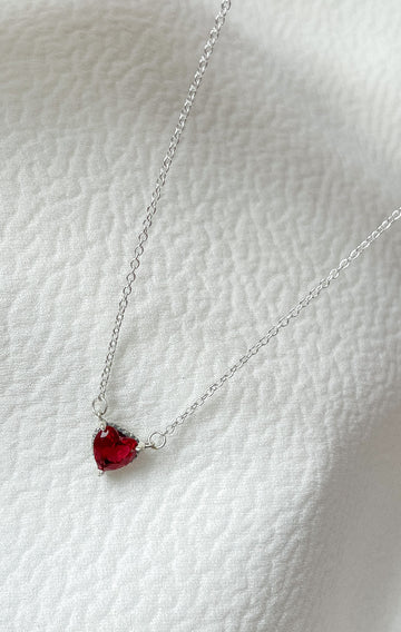 Cadena corazón rojo