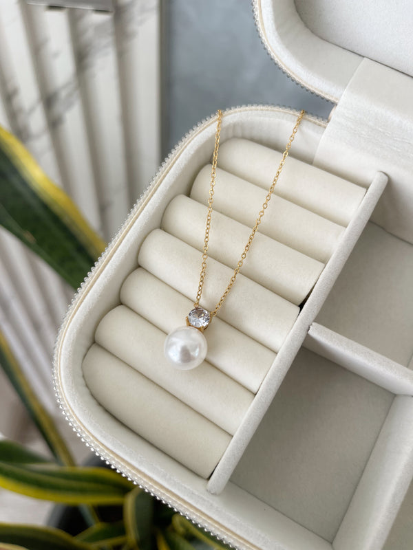 Collar Perla y Cristal