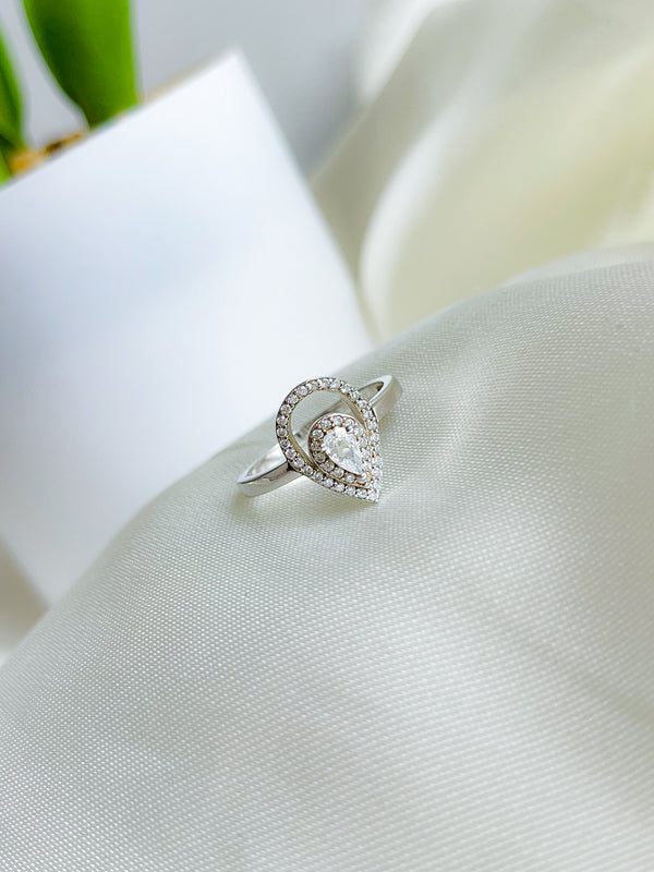 Anillo Gota Plateada