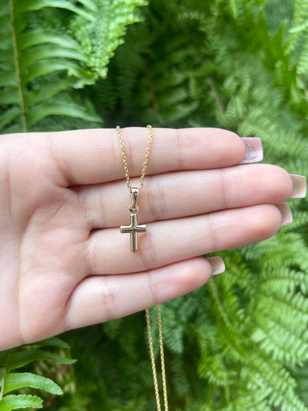 Cadena Eslabón Mini + Dije Cruz Lisa