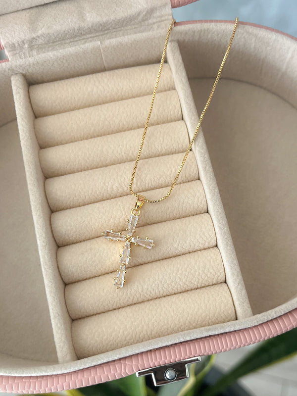 Cadena Cruz Brillante M