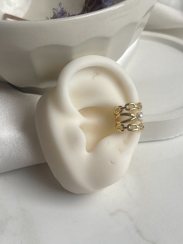 Earcuff Cadenas y Perla