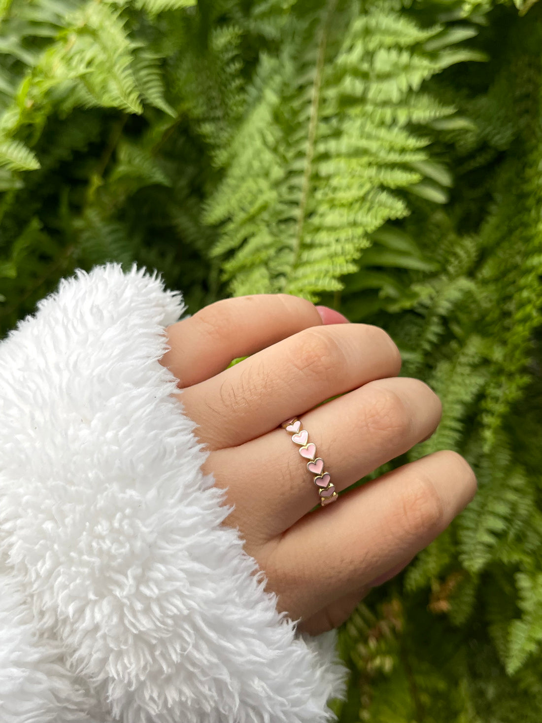 Anillo Corazones Rosados