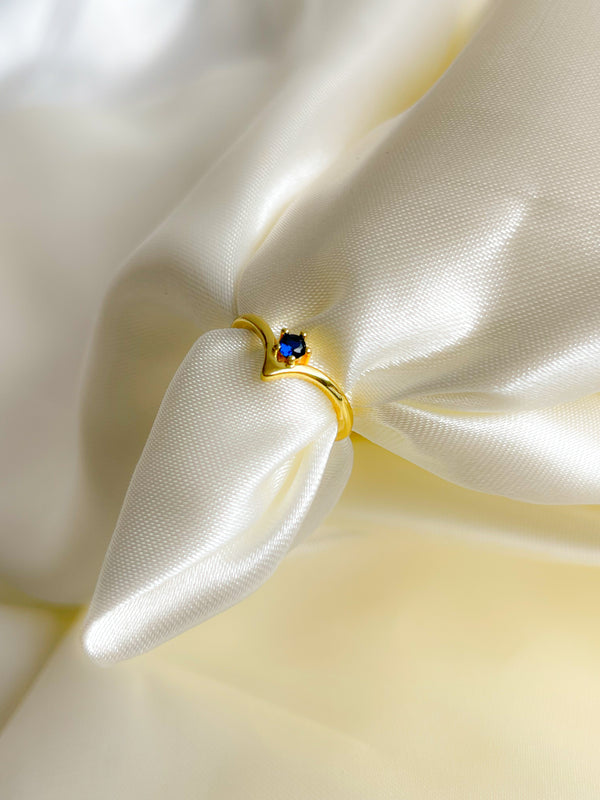 Anillo diamante azul