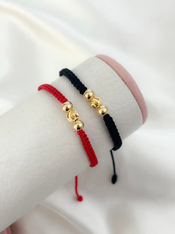 Set Pulsera Balines Oro Laminado