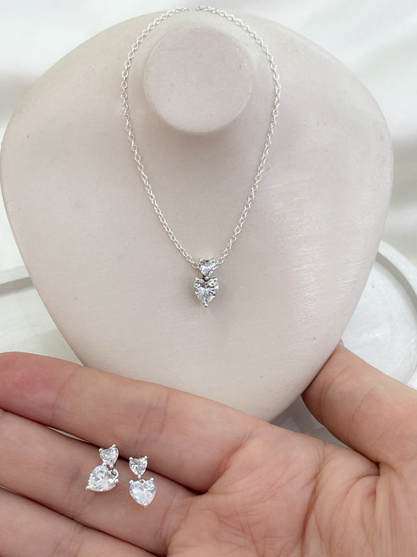 Set Brillante Doble Corazón