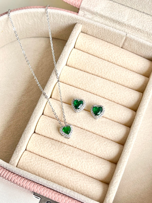 Set corazón verde