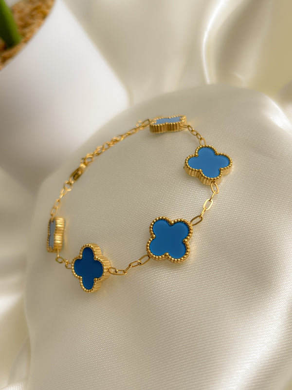 Pulseras trébol azul