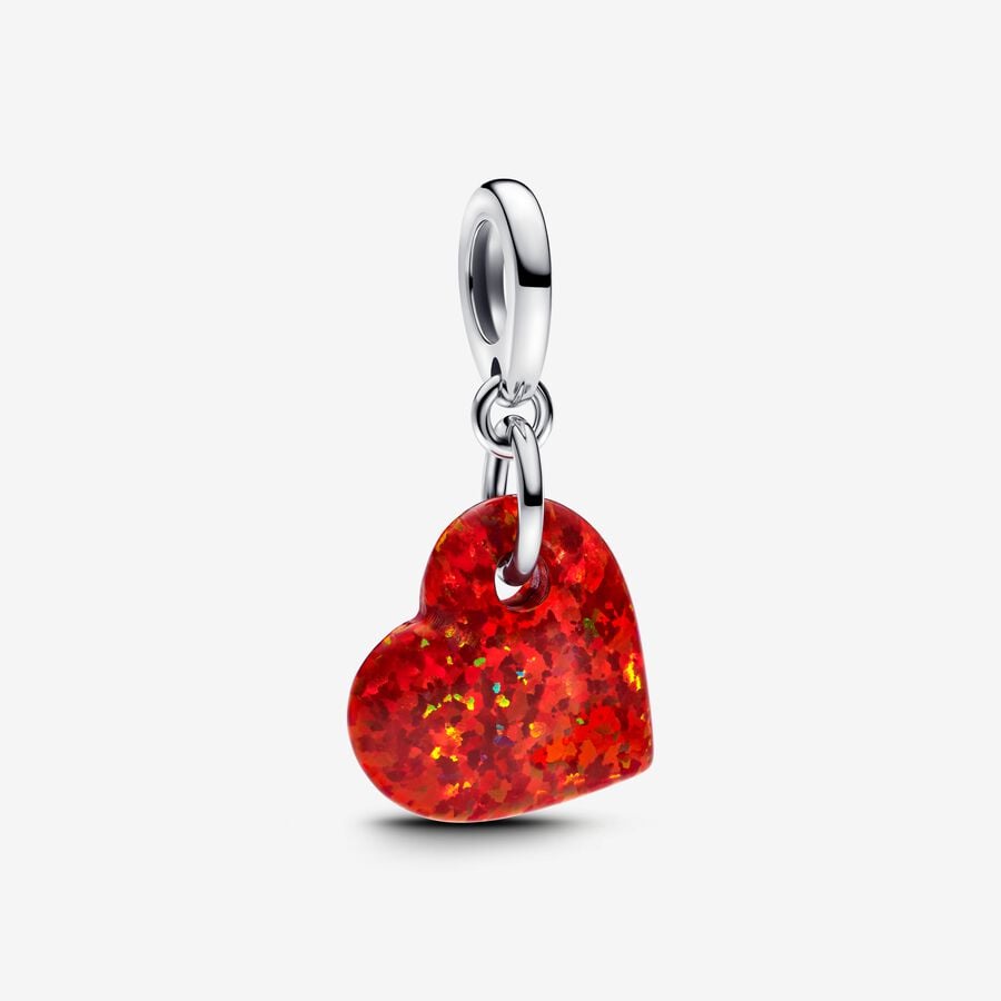 Charm Corazón Rojo Opalecente
