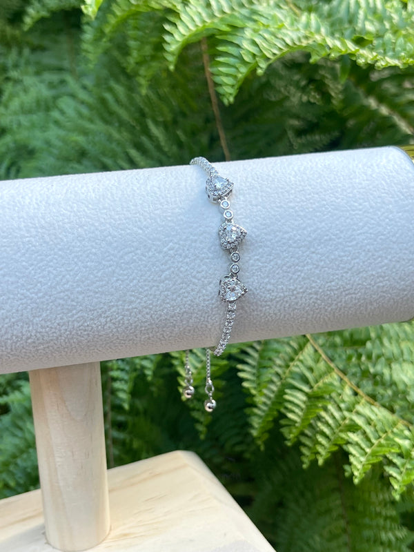 Pulsera Corazones Brillantes