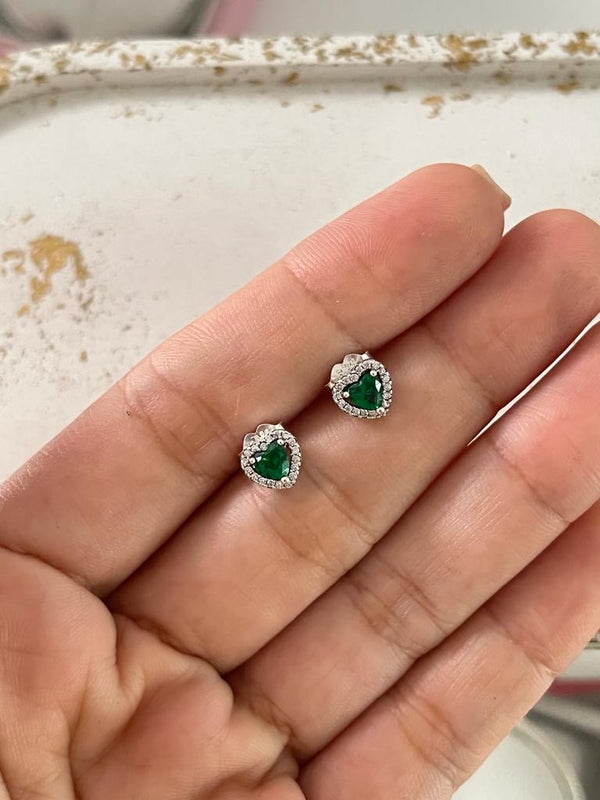 Aretes Corazón Brillo