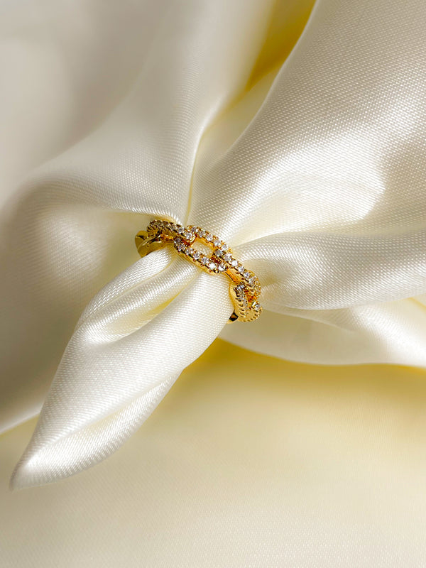 Anillo de Cuadritos con Piedritas