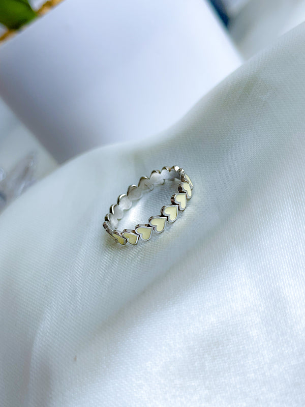 Anillo Corazones Amarillos