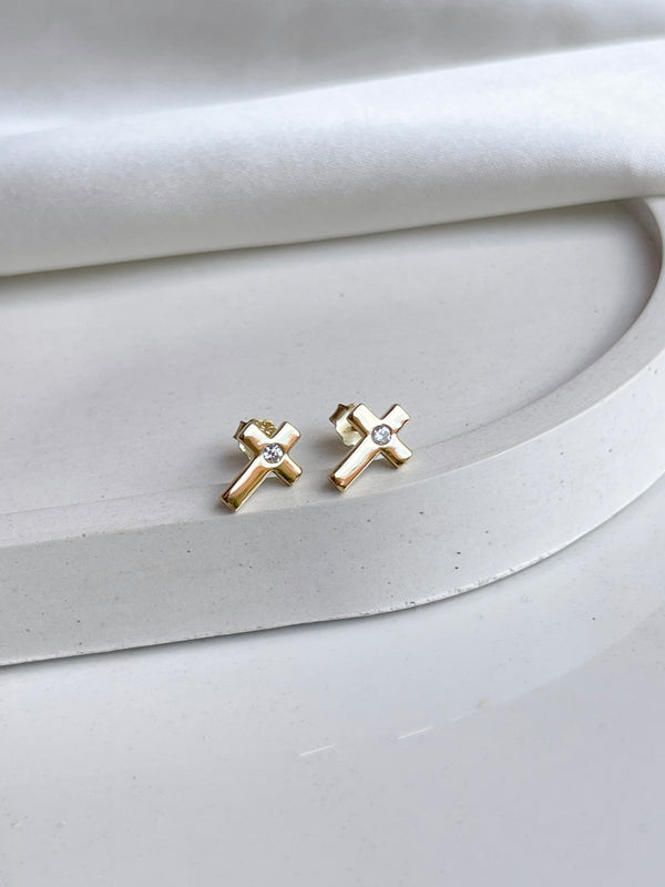 Aretes Cruz Brillante