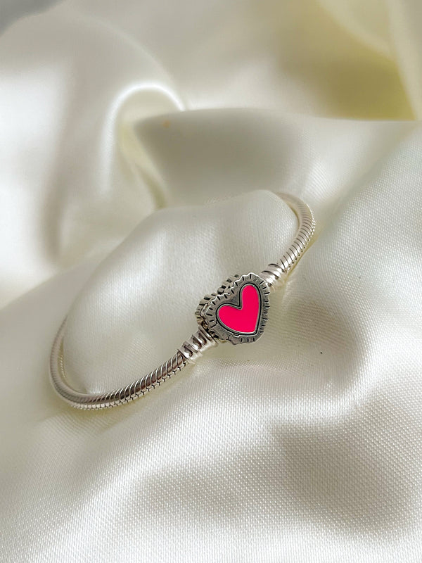 Pulsera de corazón rosado Pandora
