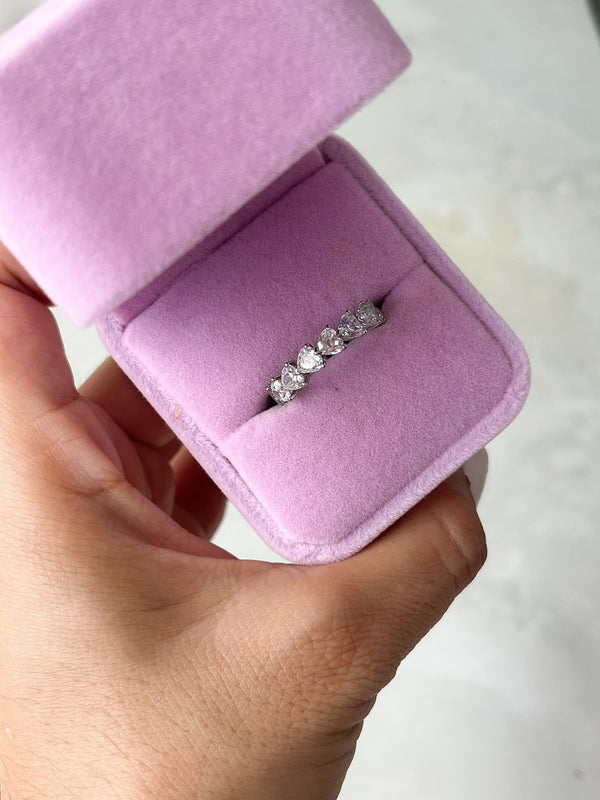 Tiara de Corazones Plateado