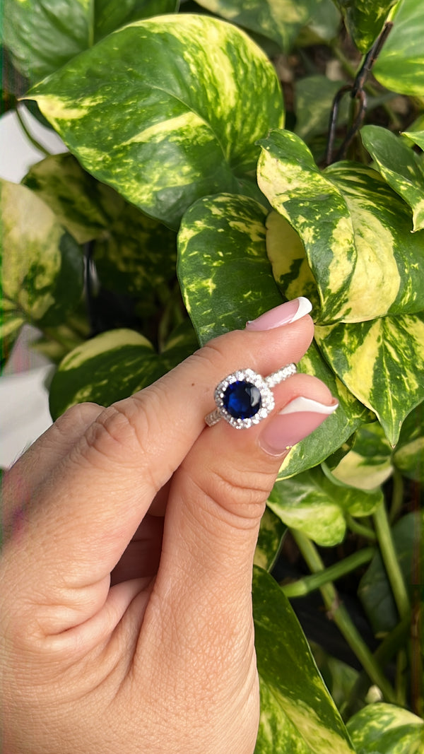 Anillo Cuadrado Azul